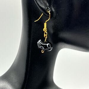 Gold & Black Eye Earrings